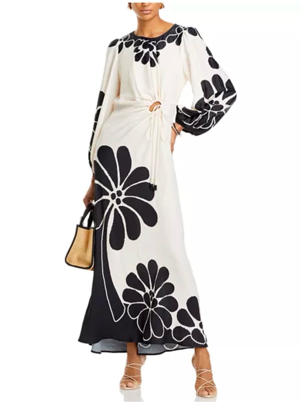 FARM Rio Navy and off White Floral Midi Dress